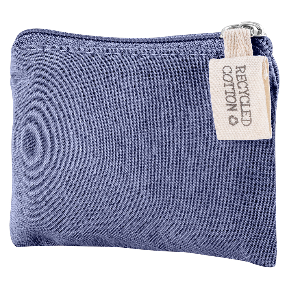 Porte-monnaie publicitaire coton recyclé 140g KALA Bleu