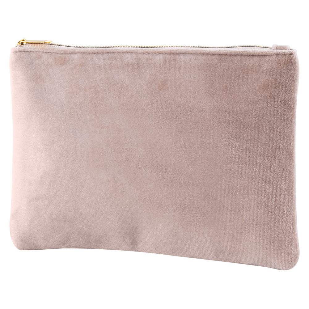 Trousse de beauté en velours à personnaliser LEUNA Naturel