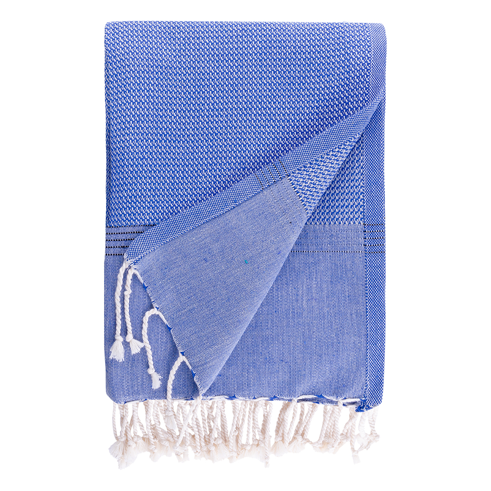 Paréo promotionnel coton bio et recyclé SAMANA Bleu