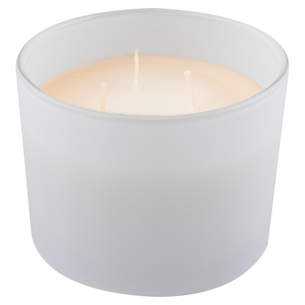 Bougie 3 mèches avec cire végétale à personnaliser BOUQUET Blanc