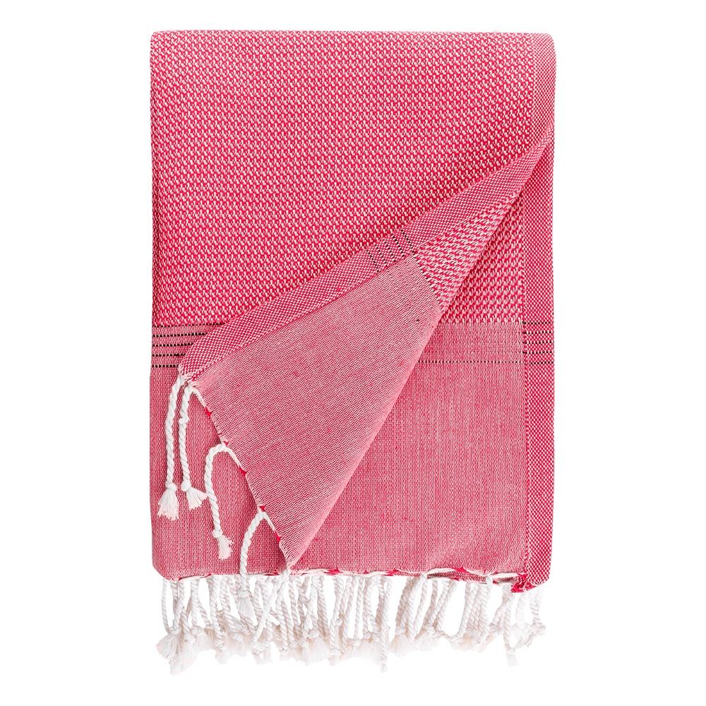 Paréo promotionnel coton bio et recyclé SAMANA Rouge