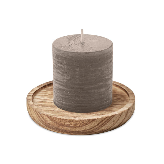 Bougeoir personnalisé avec bougie vanille PENTAS Gris