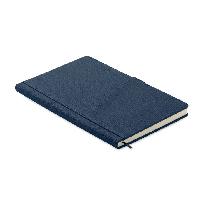 Carnet A5 publicitaire avec pochette Cinco Bleu
