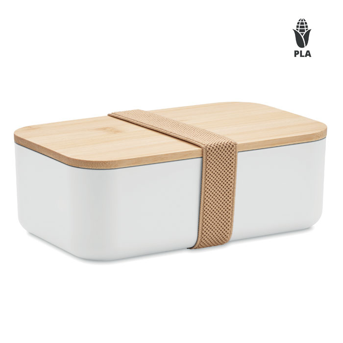 Boîte à lunch publicitaire maïs PLA 1000ml Beibabox Blanc