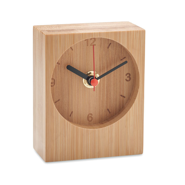 Horloge de table personnalisée en bambou Clambu Bois