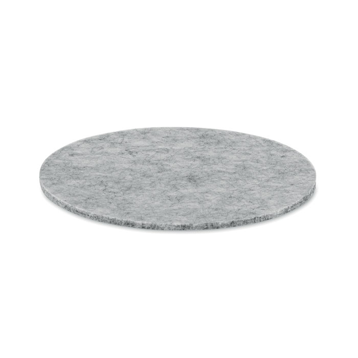 Sous-verre rond promotionnel en feutre rPET Felstster Gris