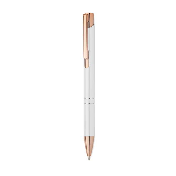 Stylo bille promotionnel alu recyclé Bern Rose Blanc