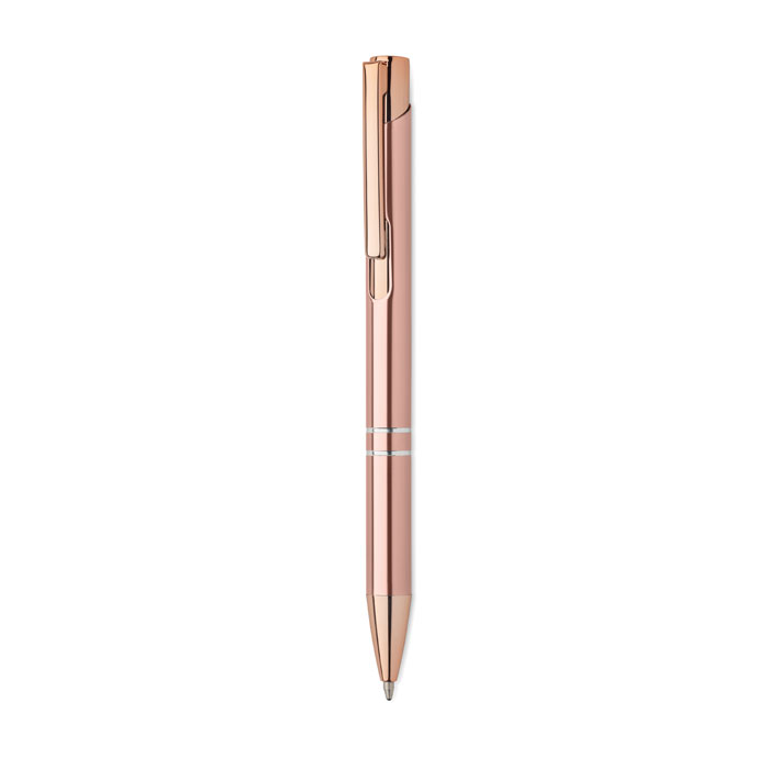 Stylo bille promotionnel alu recyclé Bern Rose Beige/Rouge