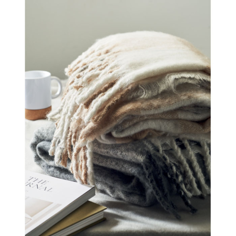 Couverture publicitaire en mohair à carreaux Quet