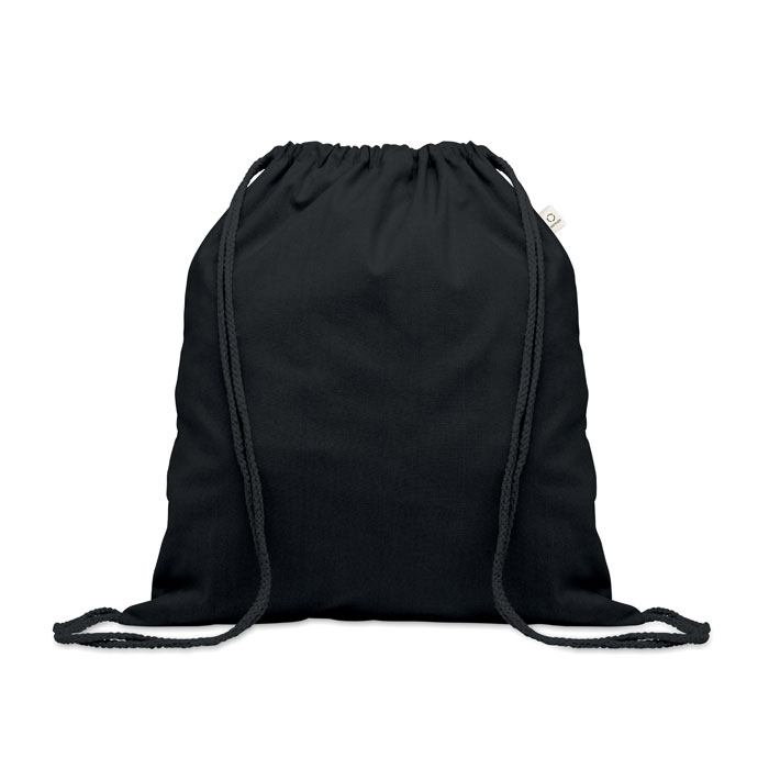 Gym bag publicitaire coton recyclé de 140g Cabetri Colour Noir