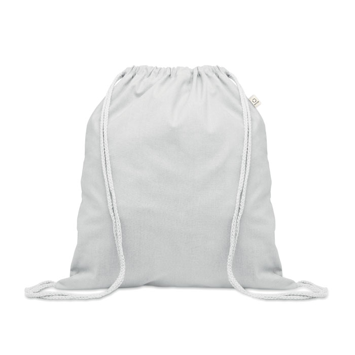 Gym bag publicitaire coton recyclé de 140g Cabetri Colour Blanc
