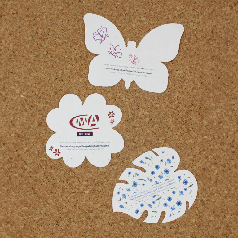 Papier Ensemencé BLOOMING - 25 Feuilles A5 à Planter, Graines Fleurs Sauvages, 250g/m², Blanc