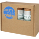 Ensemble de trois jardinets de bureau publicitaire Hey Pots