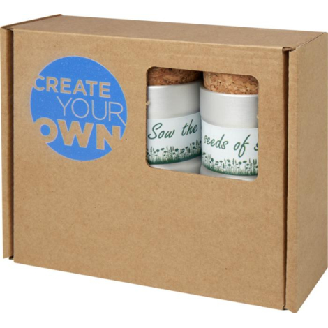 Ensemble de trois jardinets de bureau publicitaire Hey Pots