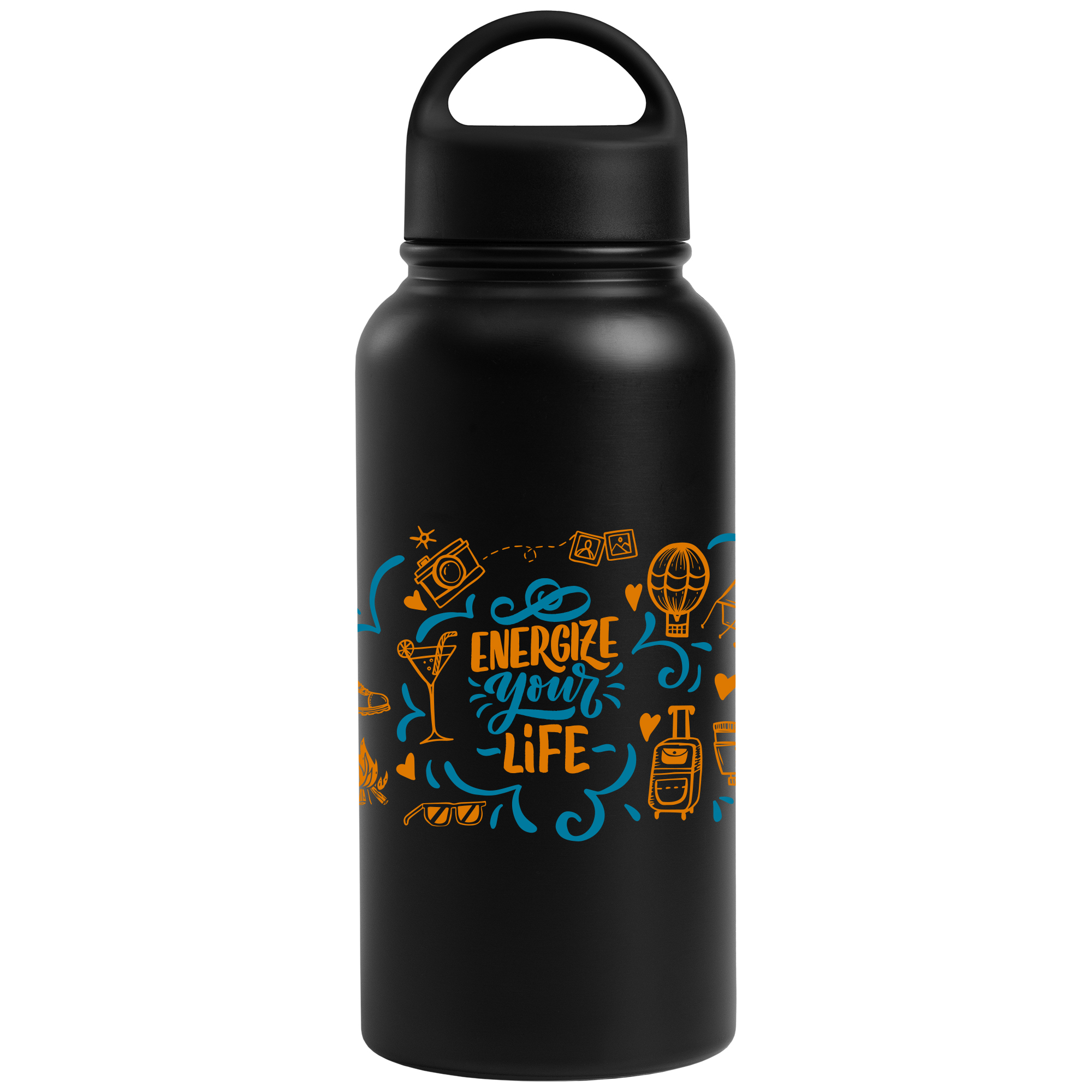 Bouteille recyclée personnalisable 915ml - Mariner Noir