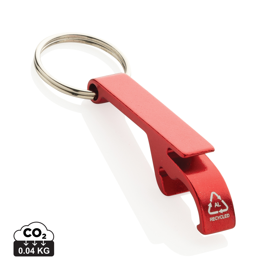 Décapsuleur publicitaire et ouvre boite alu recyclé Rouge