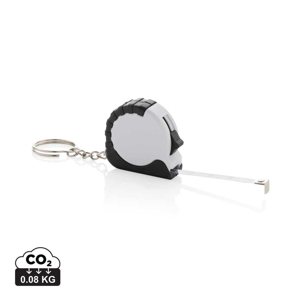 Porte-clés ruban 1M rABS personnalisé MeasureMate Blanc