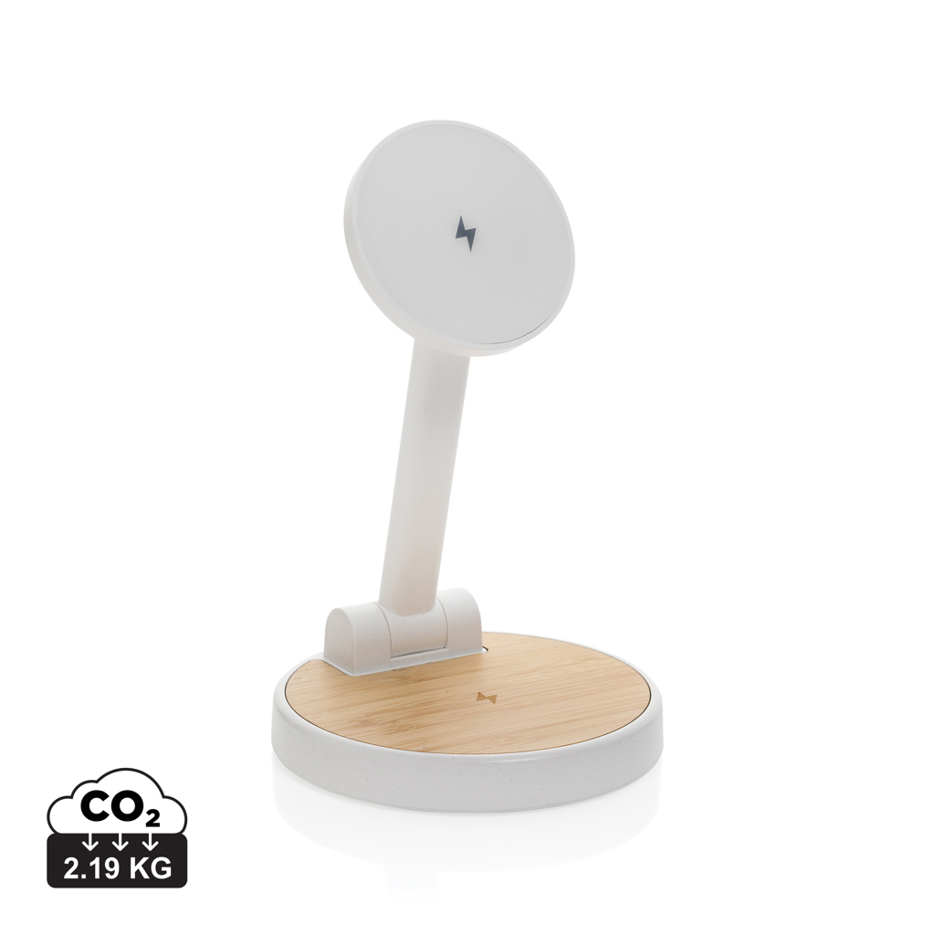 Chargeur 15W magnétique 2en1 personnalisable Ontario Blanc