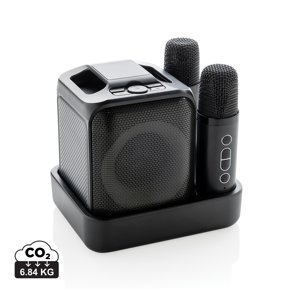 Set personnalisable karaoké avec double micro recyclé SingVIBE Noir