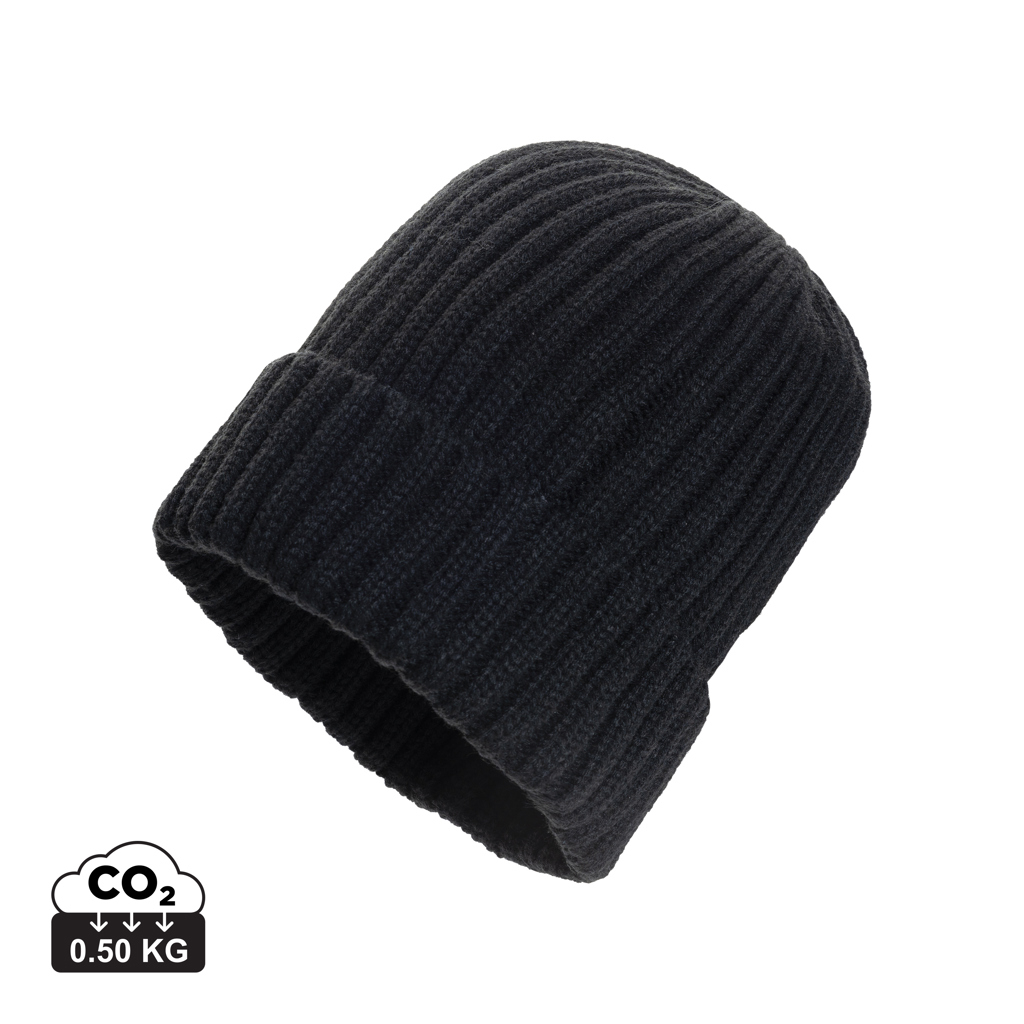 Bonnet publicitaire double côte et revers Polylana® Kennedi Noir