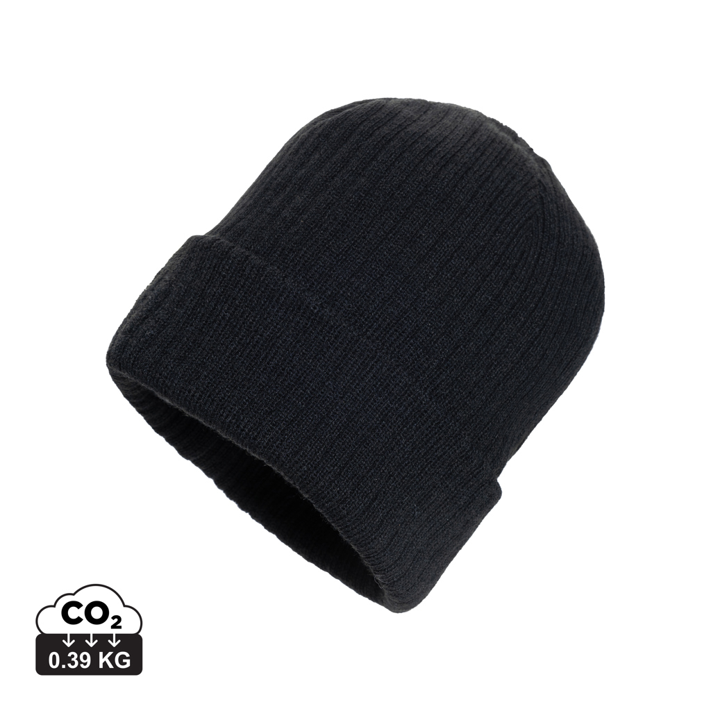 Bonnet avec revers publicitaire Polylana® Pryor Noir