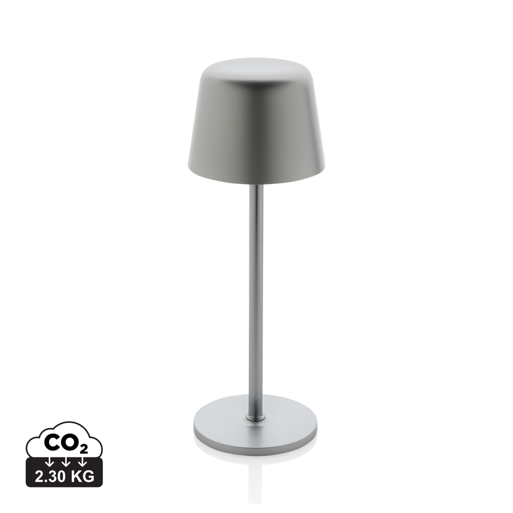 Lampe de table rechargeable recyclée personnalisée Zenic Argent