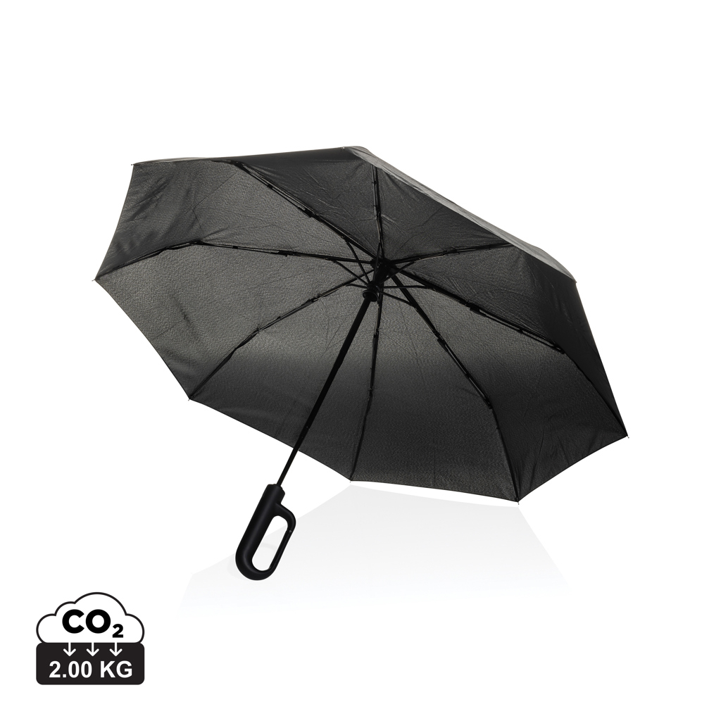 Parapluie promotionnel 21'' avec mousqueton rPET Yara Noir
