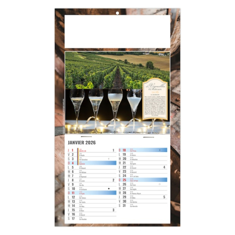 Calendrier personnalisable 2026 plaque 1 vue - Coralie
