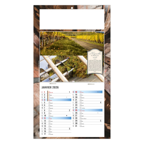 Calendrier personnalisable 2026 plaque 1 vue - Coralie