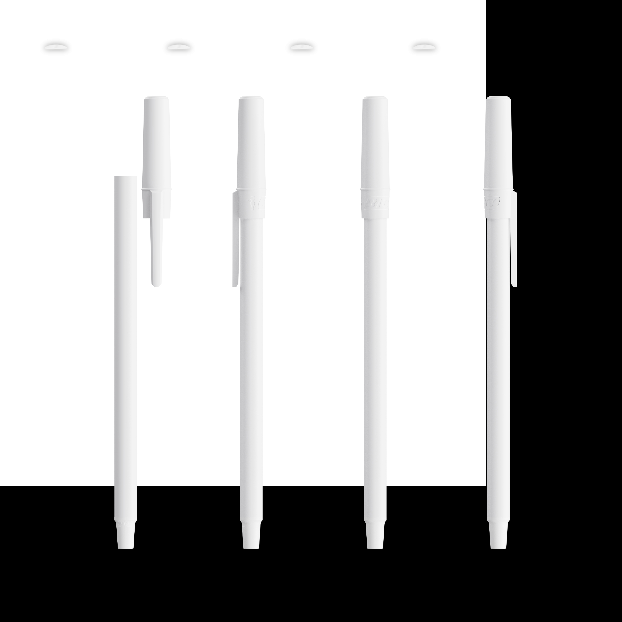 Stylo bille publicitaire BIC® Round Stic® Blanc