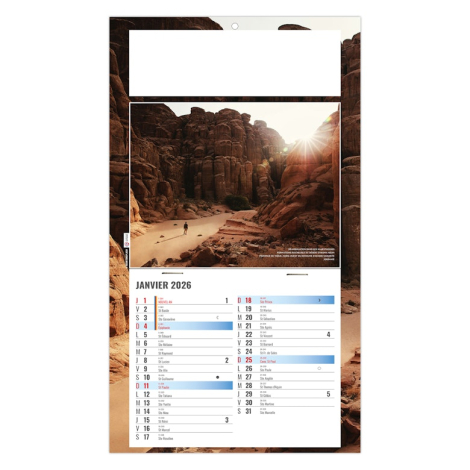 Calendrier 2026 personnalisable plaque 1 vue - Esteban