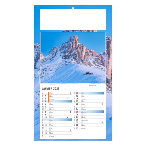 Calendrier 2026 personnalisable plaque 1 vue - Esteban