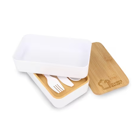 Boîte repas personnalisable recyclée avec couverts