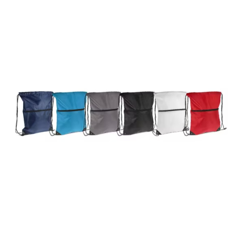 Sac publicitaire à cordon et fermeture zippée rPET