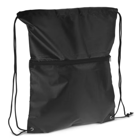 Sac publicitaire à cordon et fermeture zippée rPET