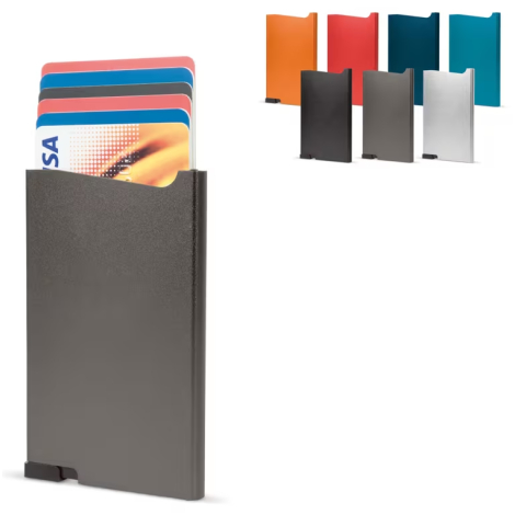 Porte-cartes anti RFID publicitaire en aluminium