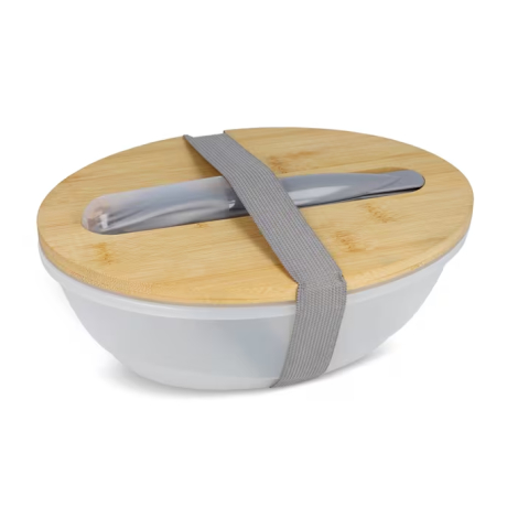 Lunchbox publicitaire recyclée avec couverts 1L
