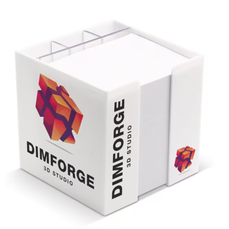 Bloc promotionnel de papier 10x10x10cm avec compartiments
