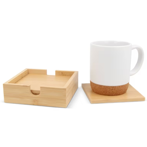Set promotionnel de 4 sous-verres en bambou