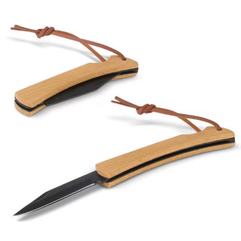 Couteau de poche en bambou personnalisable
