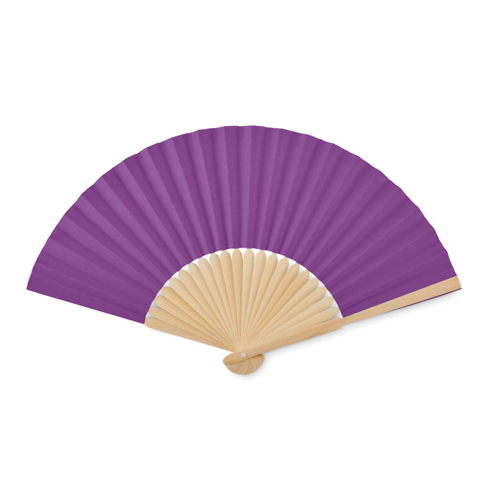 Eventail promotionnel bambou et papier FANNY Violet
