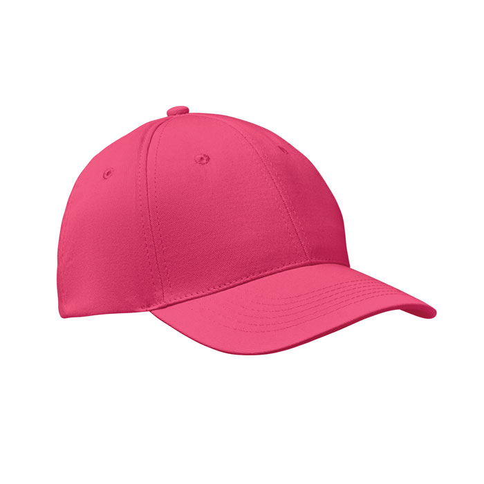 Casquette personnalisée 6 pans coton Basie Fuchsia