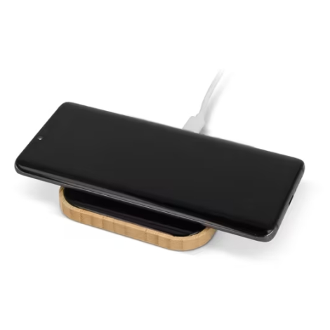 Chargeur sans fil personnalisé bambou et verre 10W