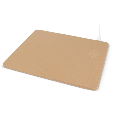 Tapis de souris publicitaire avec chargeur sans fil en papier recyclé