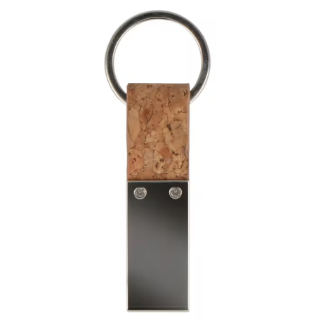 Porte-clés rectangulaire personnalisé liège et métal