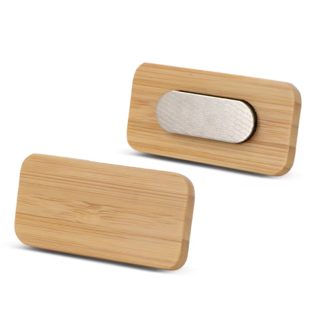 Badge magnétique personnalisable en bambou