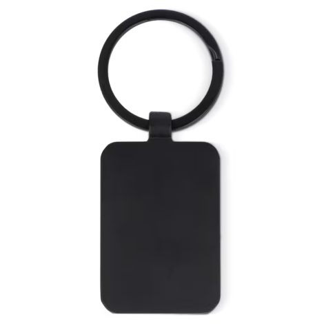 Porte-clés bambou et métal rectangulaire à personnaliser