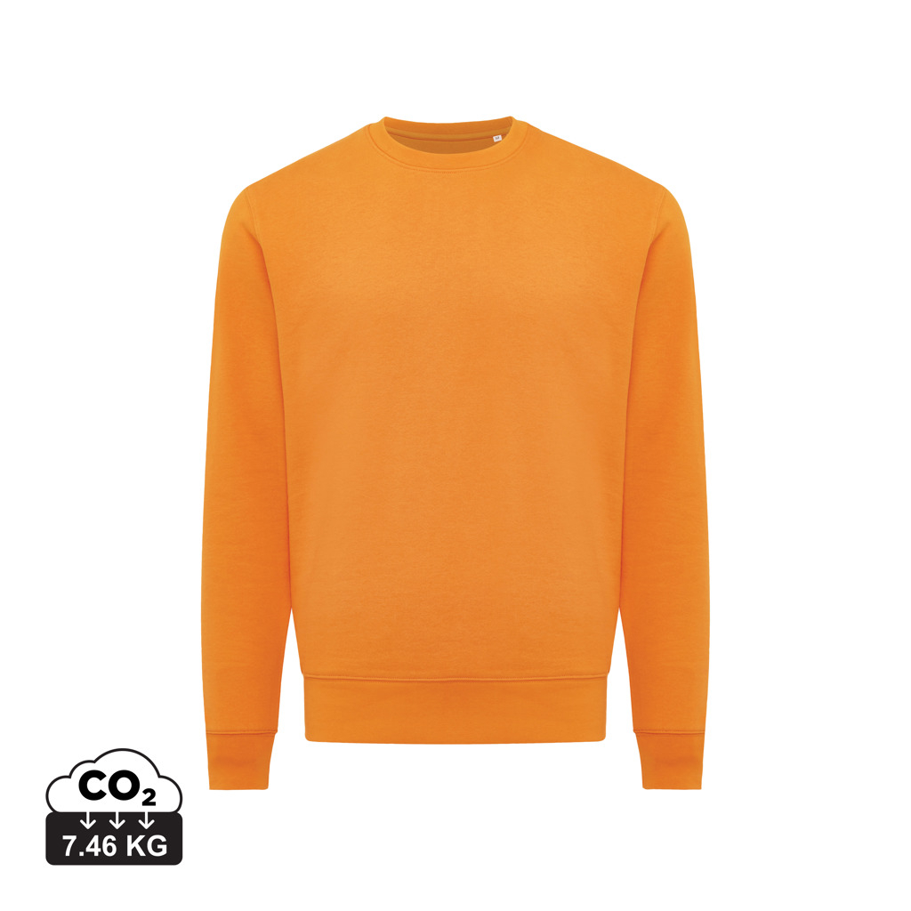 Sweater publicitaire unisexe à col rond coton bio Etosha Iqoniq Orange