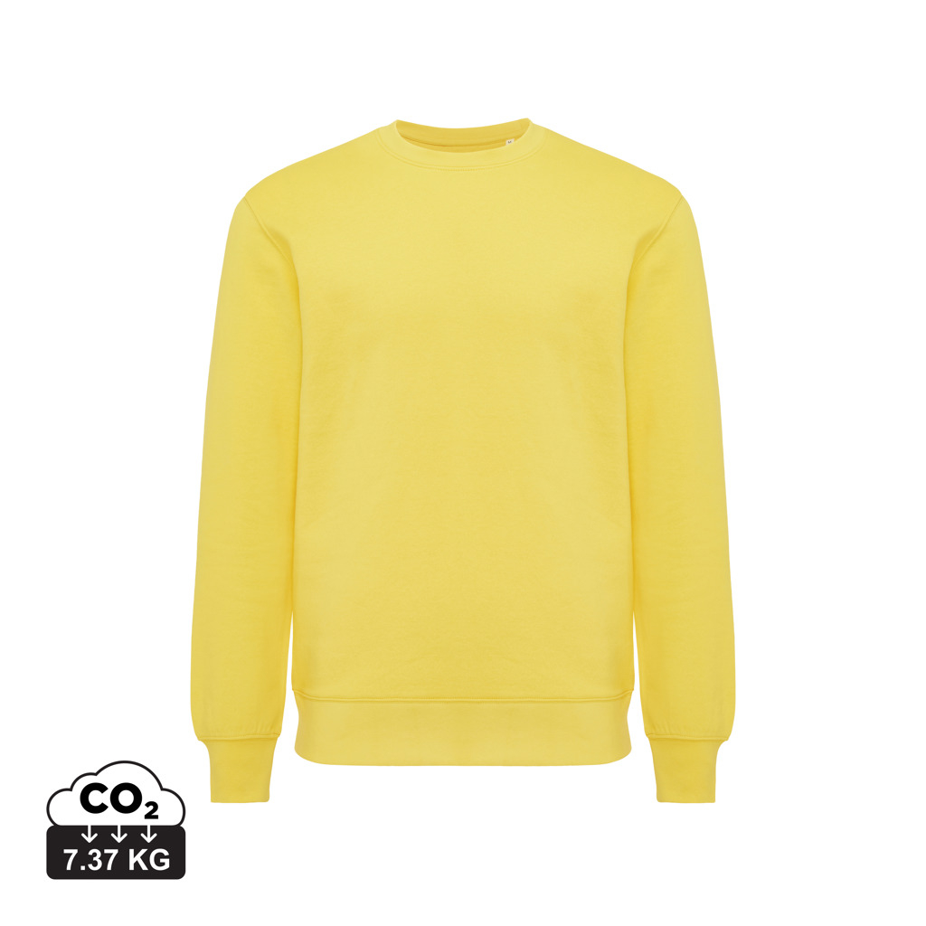 Sweater publicitaire unisexe à col rond coton bio Etosha Iqoniq Jaune