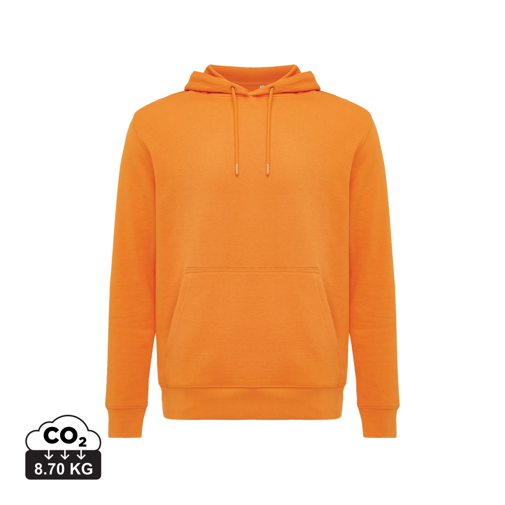 Sweat à capuche unisexe promotionnel coton bio Rila Iqoniq Orange